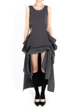  MULLET TUCK SKIRT . CHARCOAL
