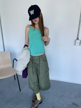 rivet bermuda pants