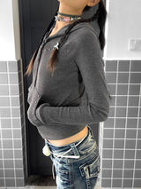 Rivet Hoodie Zip-Up [Grey]