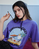 【MADE】SUNSHINE GHOST PRINT T-SHIRT [PURPLE]