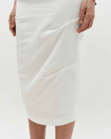 Draped Long Skirt _ WHITE
