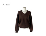 Nuan Daily V-Neck Label Loose Fit Knit