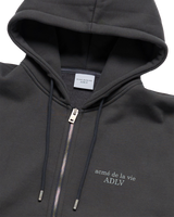 25FW BASIC LOGO NAPPING HOODIE ZIP UP CHARCOAL