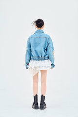 damage denim jacket