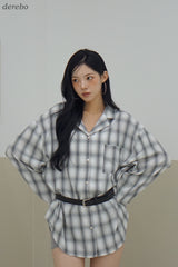 ソフトなルーズフィットのワイドチェックシャツ