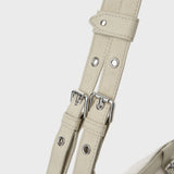 Buckle Cross Bag (Check Ivory)