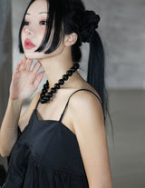 18 mm ブラックパールボールネックレス