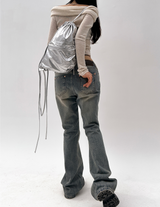 (SOFT-FIT/FALL EFFORTLESS CHIC) SOFT LONG SLIM BODY-SHAPING OFF-SHOULDER KNIT