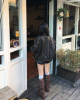Humming leather jacket