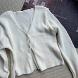 Daisy two button V-neck crop long sleeve cardigan (6 colors)
