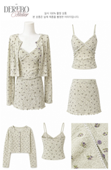 Green Tea Lounge Cardigan Three-Piece Set (3 SET)