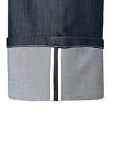 DENIM X SWEAT LAYERED ROLL UP SHORTS