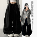 fodi waist banding pintuck wide pants