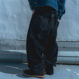 Velvet denim work pants / Dark navy