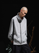 RELABEL 24AW バタフライ - スケール スプリット ナイロン パッチワーク デコンストラクト シームブレーカー スタンドカラー ジップ スウェットシャツ