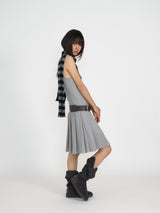 PLEATS MIDI ONE-PIECE (GREY)