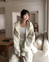 Tain Brushed Pigment Two-Way Zip-Up Hoodie