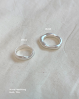 Wave Pearl Ring SET (2 piece)