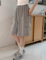 MT Bermuda Cargo Wide Sweat Shorts (3color)
