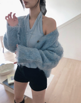 kint halter fur sleeveless nt top