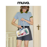 muva. Beaded Shoulder Hobo Bag, Large‑Capacity Genuine‑Leather Underarm Purse, Original Niche Designer Style, New Arrival May 17