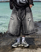 NOX Carpenter Raw-Cut Bermuda Denim