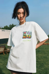 ストリートウェアプリントルーズTシャツ