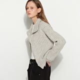High-Neck Cardigan Ivory