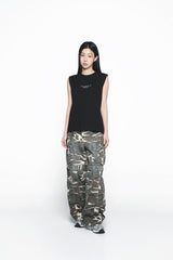 25SS BASIC LOGO WOMAN SLEEVELESS BLACK