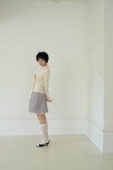 BOW MINI DOT LACE SKIRT (GREY)
