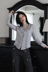 ポプラレースニットトップ
