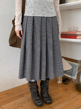 Ligon Diagonal Check Long Skirt