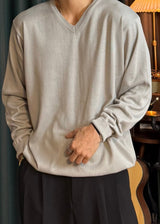 Cotton V-Neck Oversized Knit 4COLOR