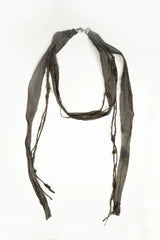Double Tie Lace Necklace - Grey