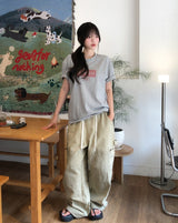 トーキョー プリント クロップ ショートスリーブ Tシャツ