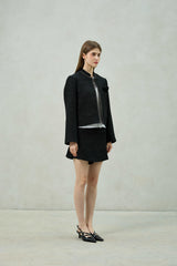 AGLOW TWEED SKIRT PANTS / BLACK