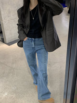 [MADE] Ditto wide long boots cut denim