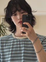 ケリーストライプカラーマッチング半袖Tシャツ