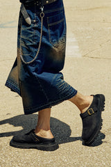 MATTE LEATHER WALKER MULE