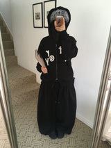 Fleece-lined patch hoodie