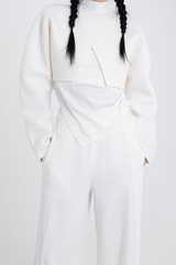 [mnem] neoprene bolero T (ivory)