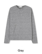 メンドフィンガーホールヘンリーネックニットロングスリーブ