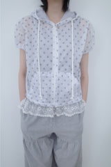 star mesh hood zip-up