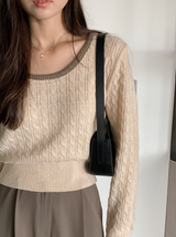 Cozy Cashmere Cable U-neck Knit (6color)