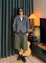 Oversized Striped Hooded Sweatshirt 2COLOR