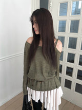Koran Unbalance Layered Banding Skirt