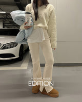 【MADE】スリットヘムコーデュロイブーツカットパンツ