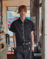 Verno Two-way Zip-up Half Shirt