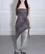 Chess Shirring Dress (2colors)