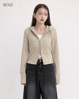(W's) Side Slit Ribbed Hoodie